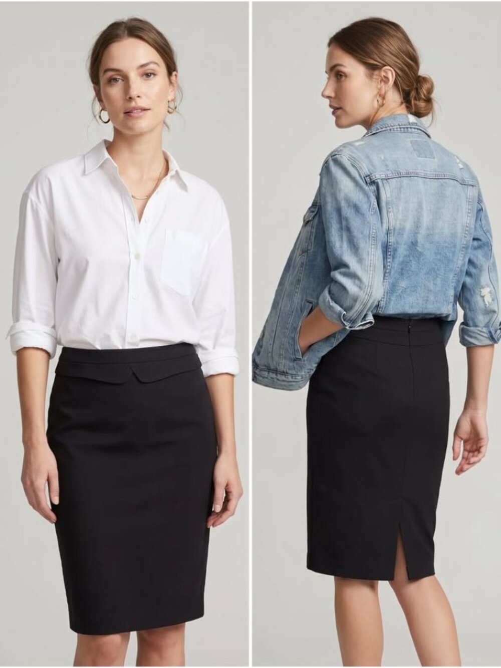 ORSAY Black Woven Blend Pencil Skirt  Workwear Classic Size 40 (US 8-10)